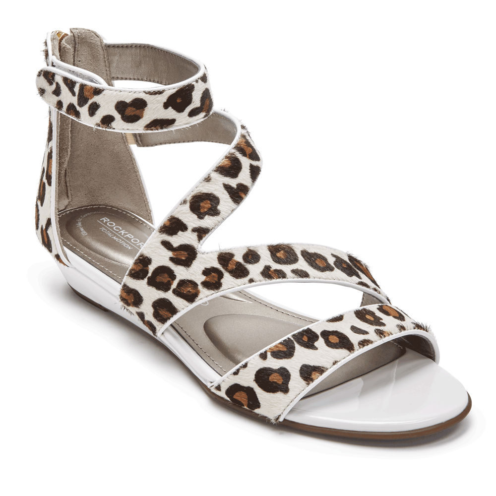 Rockport Singapore Womens Sandals - Total Motion Zandra Strappy Leopard - QJ8401257